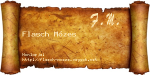 Flasch Mózes névjegykártya